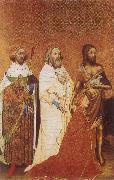 The Wilton Diptych,Richard ii presented to the Virgin and Child by his patron Saint John the Baptist and Saints Edward and Edmund
